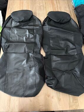 Universal Black Vinyl Car Seat Covers - Pair